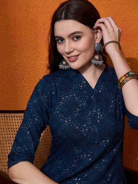 Women Printed Straight Kurta With Trouser