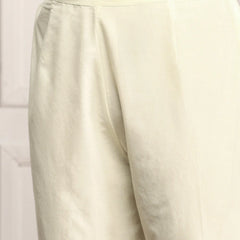 Hand Printed Schiffli Pure Cotton Kurta With Trousers & Dupatta Kurta Set