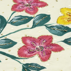 Hand Printed Schiffli Pure Cotton Kurta With Trousers & Dupatta Kurta Set