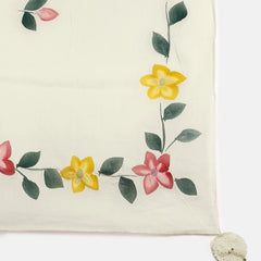 Hand Printed Schiffli Pure Cotton Kurta With Trousers & Dupatta Kurta Set