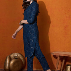 Women Printed Straight Kurta With Trouser