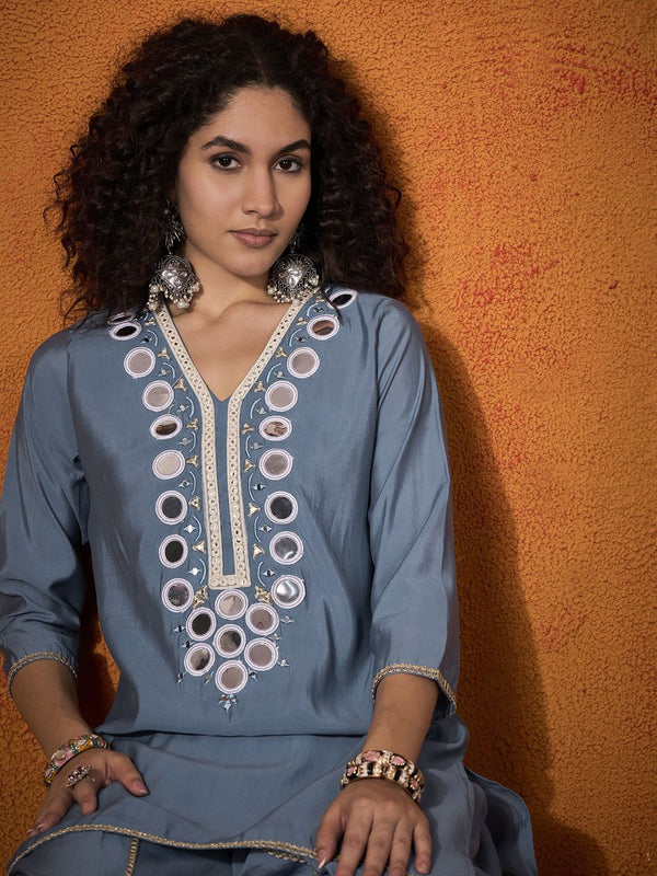 Embroidered Tunic With Trouser Co-Ords