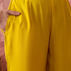Floral Embroidered & Sequinned Straight Kurta With Trouser & Dupatta Kurta Set