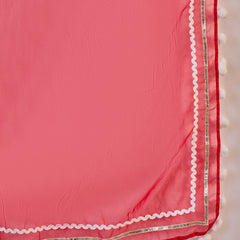 Red Embroidered Kurta Set with Pants and Dupatta