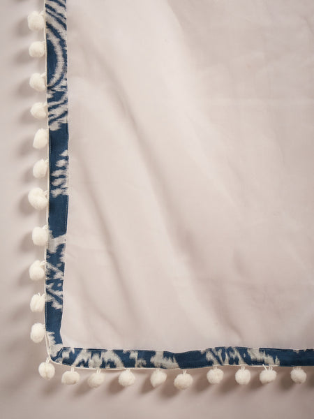 Ethnic Motifs Printed & Mirror Work Pure Cotton Kurta With Dhoti Pant & Dupatta Kurta Set