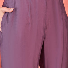 Floral Embellished Shirt Collar Tunic With Trouser Co-Ords Set
