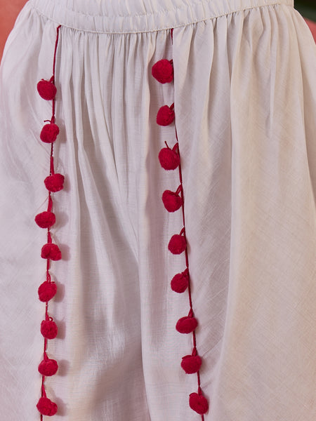 Floral Embroidered & Sequined A-Line Kurta With Dhoti Pant With Dupatta