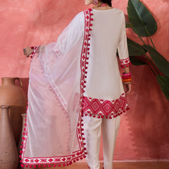Floral Embroidered & Sequined A-Line Kurta With Dhoti Pant With Dupatta