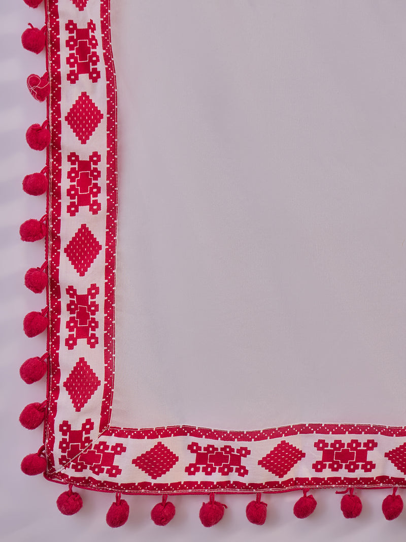 Floral Embroidered & Sequined A-Line Kurta With Dhoti Pant With Dupatta