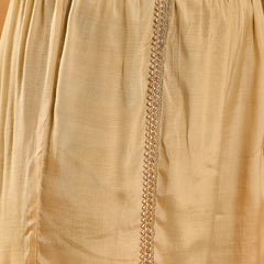 Embroidered Straight Kurta With Trouser & Bag