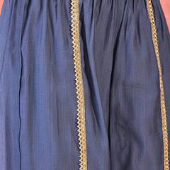 Embroidered Straight Kurta With Trouser & Bag