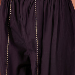 Floral Printed & Embroidered Kaftan With Trousers