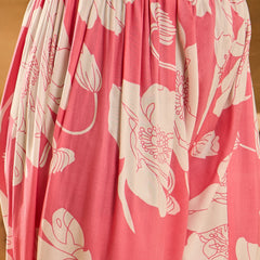 Floral Printed V-Neck Pure Cotton A-Line Kurta With Dhoti Pant
