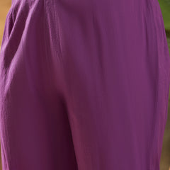 Purple Ombre Mirror Work Flared Kurta Set with Dupatta