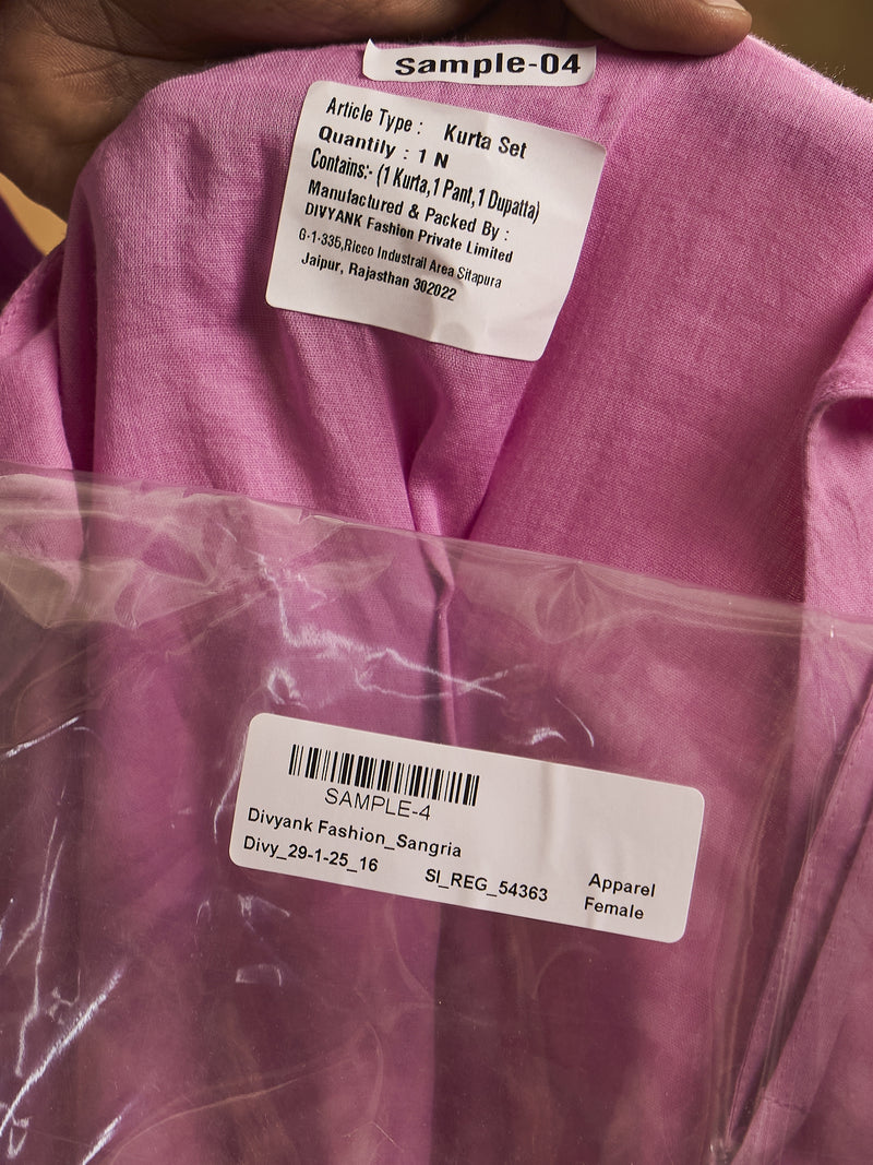 Purple Ombre Mirror Work Flared Kurta Set with Dupatta