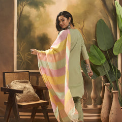 Embroidered Kurta & Trouser With Dupatta
