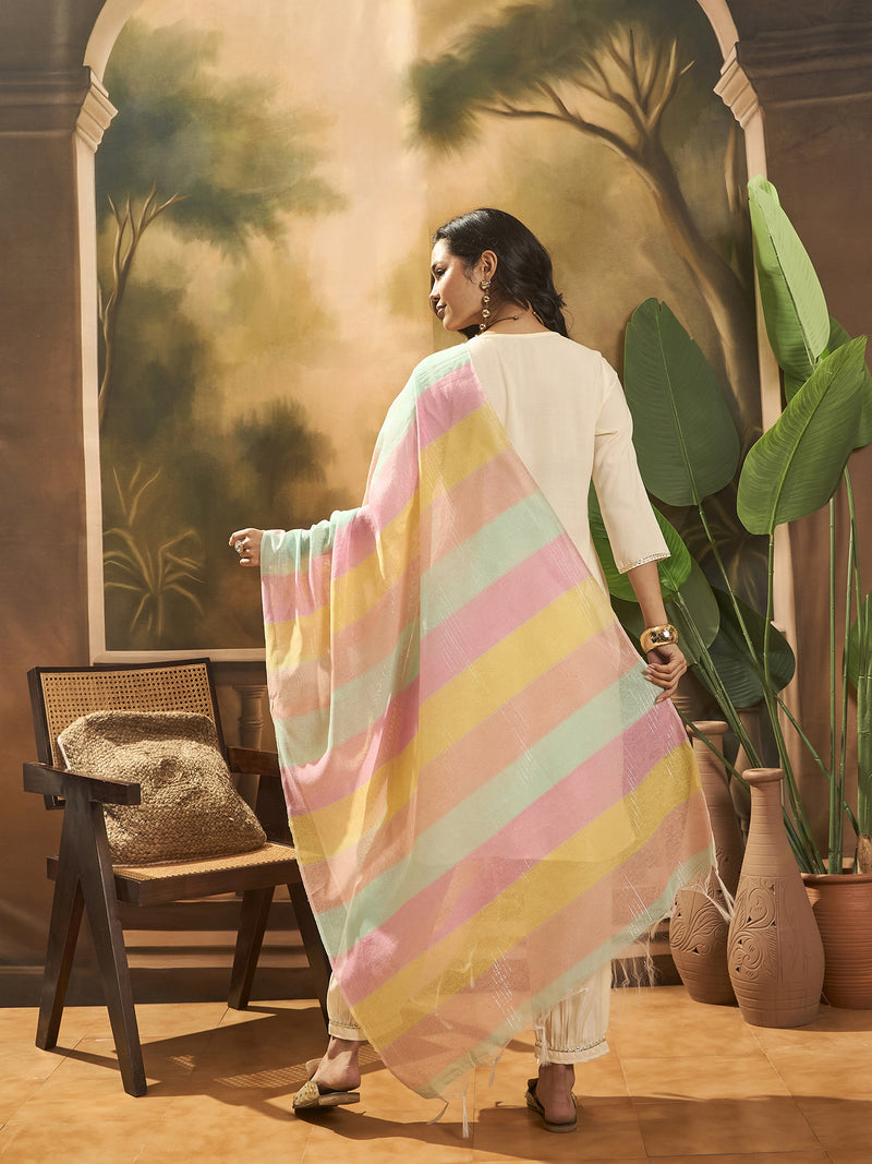 Embroidered Kurta & Trouser With Dupatta