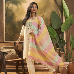 Embroidered Kurta & Trouser With Dupatta
