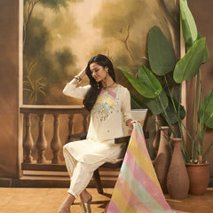 Embroidered Kurta & Trouser With Dupatta