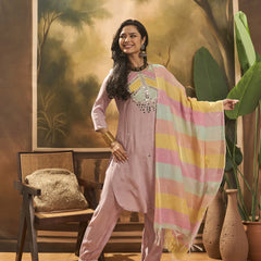 Embroidered Kurta & Trouser With Dupatta
