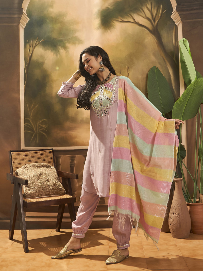 Embroidered Kurta & Trouser With Dupatta