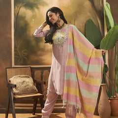 Embroidered Kurta & Trouser With Dupatta