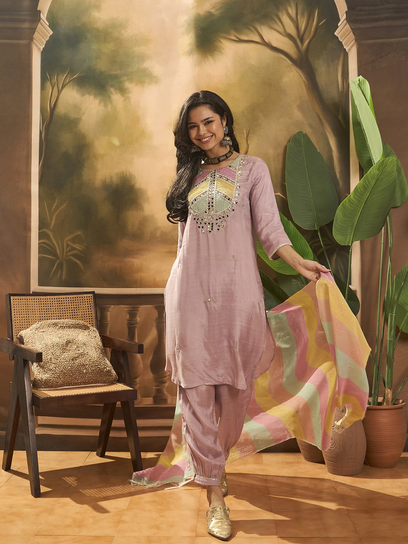 Embroidered Kurta & Trouser With Dupatta