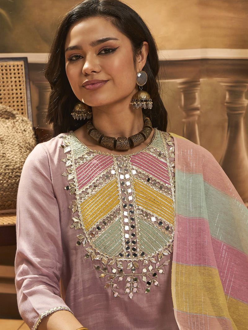 Embroidered Kurta & Trouser With Dupatta
