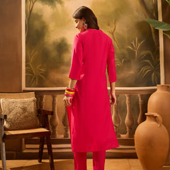 Geometric Embroidered Kurta Set