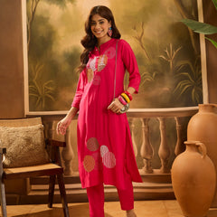 Geometric Embroidered Kurta Set