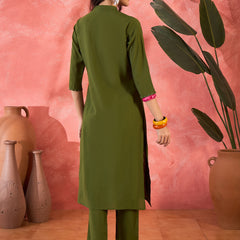Geometric Embroidered Kurta Set