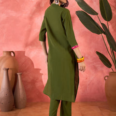 Geometric Embroidered Kurta Set