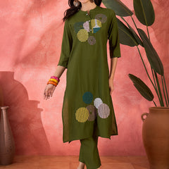 Geometric Embroidered Kurta Set