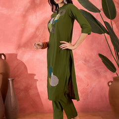 Geometric Embroidered Kurta Set
