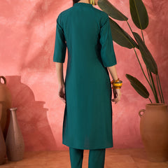 Geometric Embroidered Kurta Set