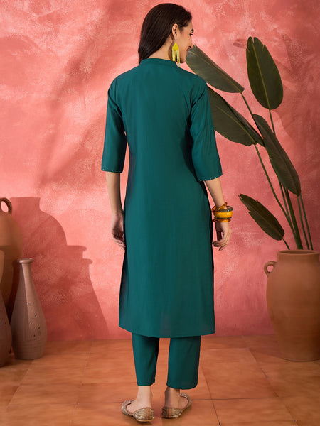 Geometric Embroidered Kurta Set