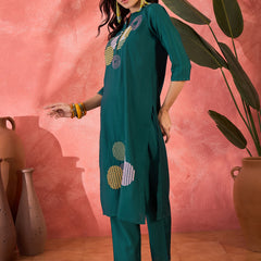 Geometric Embroidered Kurta Set
