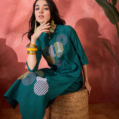 Geometric Embroidered Kurta Set