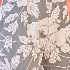 Grey Floral Printed  A-Line Kurta With Trouser Kurta Set