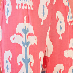 Pink Floral Printed  A-Line Kurta With Trouser Kurta Set
