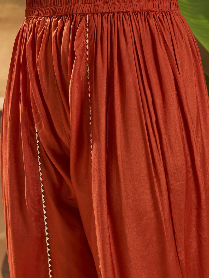 Floral Embroidered & Sequinned Tunic With Dhoti Pant
