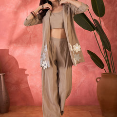Floral Co-Ord Set with Embroidered Jacket