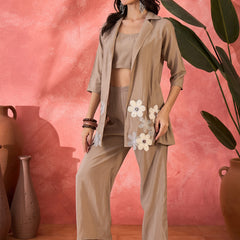 Floral Co-Ord Set with Embroidered Jacket