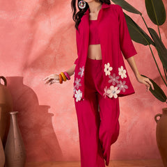 Floral Co-Ord Set with Embroidered Jacket