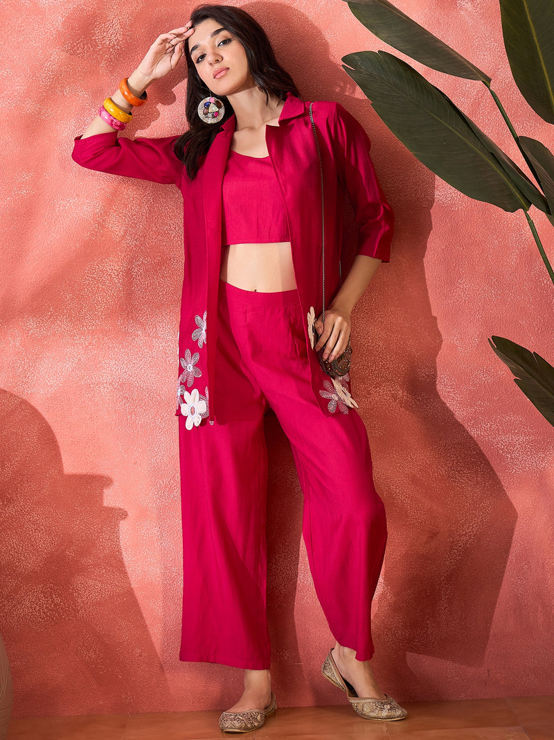 Floral Co-Ord Set with Embroidered Jacket