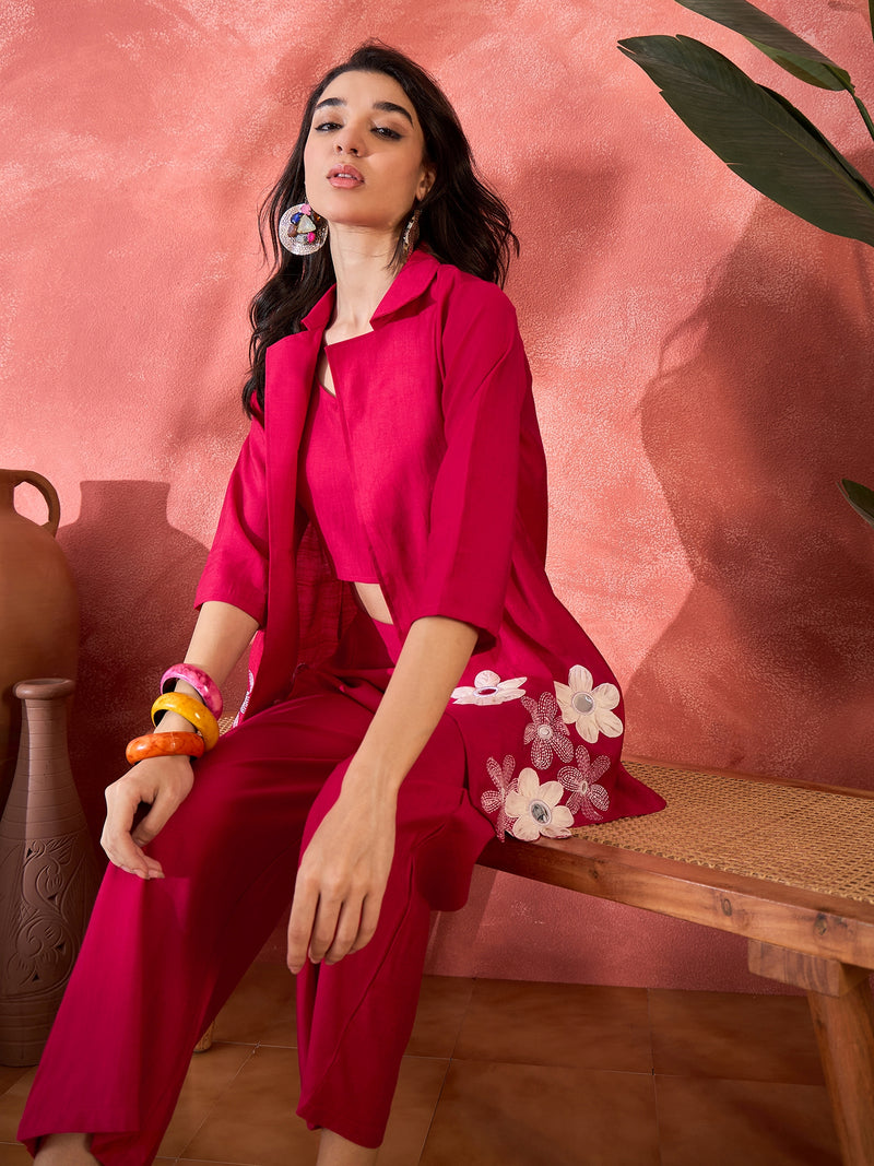 Floral Co-Ord Set with Embroidered Jacket