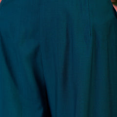 Embroidered Shoulder Straps Straight Kurta With Trousers & Dupatta