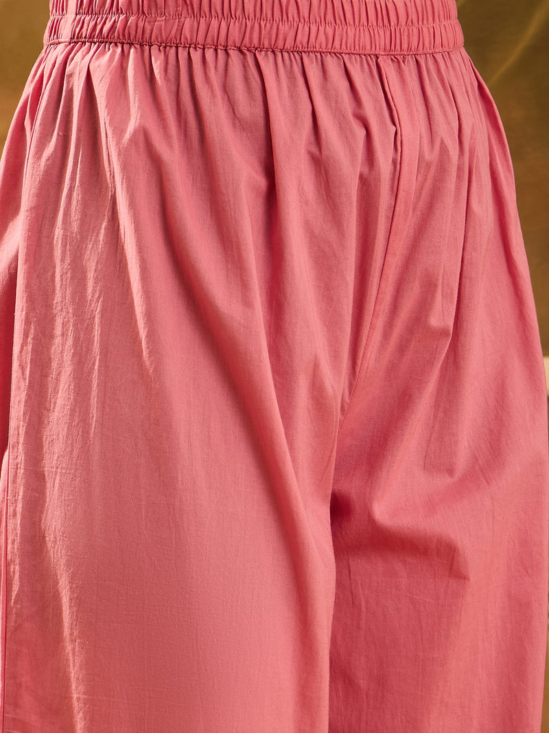 Black Embroidered Kurta with Pink Patiala Set