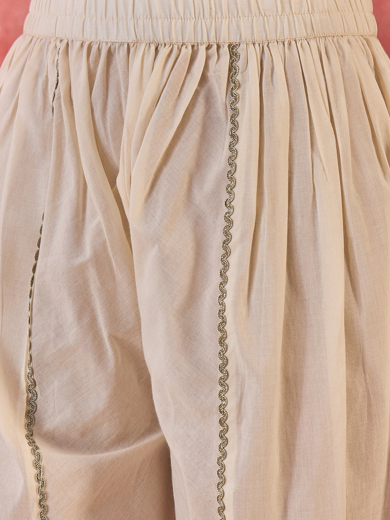 Embroidered Top With Jacket & Dhoti Pant