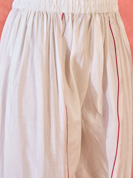 Floral Embroidered Straight Kurta With Dhoti Pant